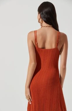 Telma Ribbed Knit Maxi Dress 8 Telma Ribbed Knit Maxi Dress -Astr The Label Shop ACDR101152 RUST 0836