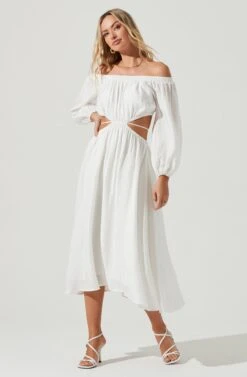 Cassian Cutout Off Shoulder Midi Dress