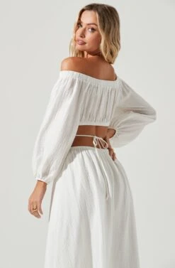 Cassian Cutout Off Shoulder Midi Dress -Astr The Label Shop ACDR101154 WHITE 6 aa23010c 7269 4917 8e23 f7c80380f255
