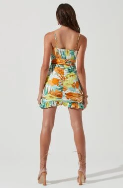Beachside Tropical Ruched Mini Dress 12 Beachside Tropical Ruched Mini Dress -Astr The Label Shop ACDR101161 BLUEORANGETROPICAL 0243