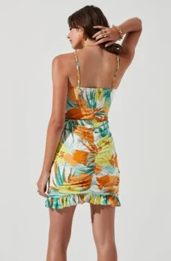 Beachside Tropical Ruched Mini Dress 11 Beachside Tropical Ruched Mini Dress -Astr The Label Shop ACDR101161 BLUEORANGETROPICAL 0247