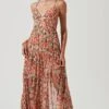 Tropics Plunge Neck Pleated Open Back Maxi Dress -Astr The Label Shop ACDR101168 PEACHFUCHSIAFLORAL 0694 4cd7df79 c6b7 4d99 b5b4 390a2e49a6b8