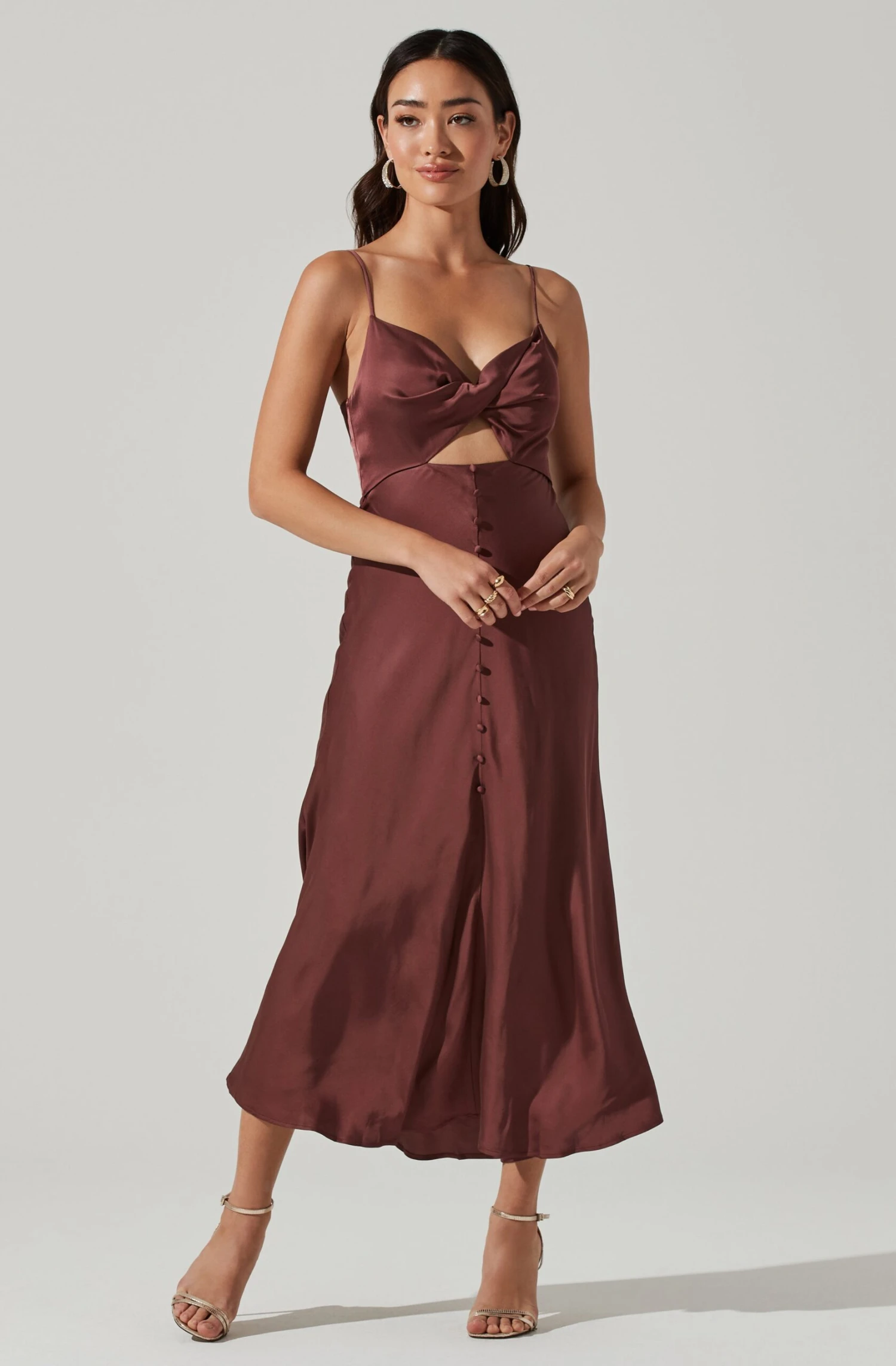 Farida Satin Cutout Midi Dress 10 Farida Satin Cutout Midi Dress - Image 8