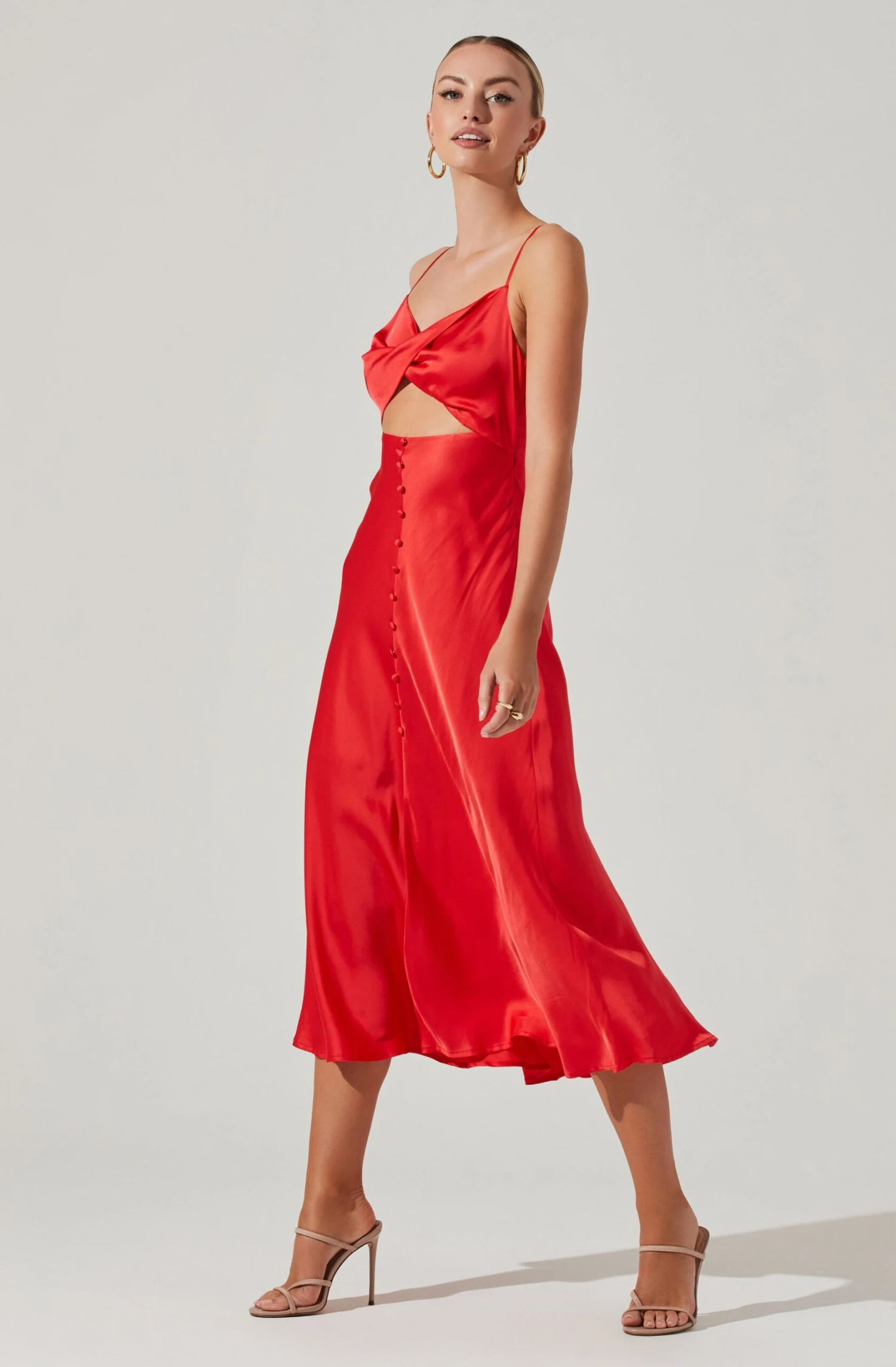Farida Satin Cutout Midi Dress 5 Farida Satin Cutout Midi Dress - Image 3