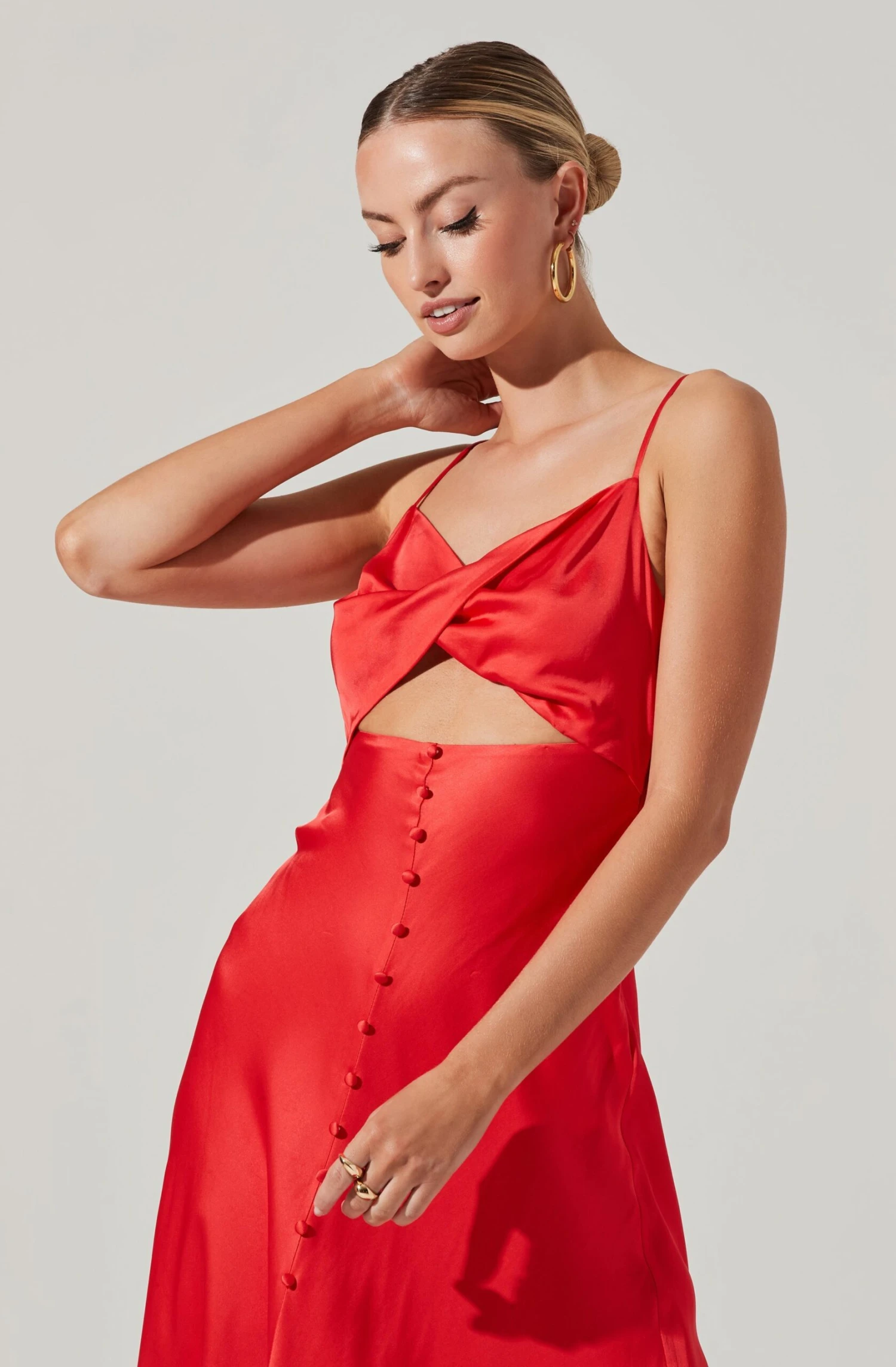 Farida Satin Cutout Midi Dress 4 Farida Satin Cutout Midi Dress - Image 2