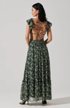 Primrose Floral Strappy Back Maxi Dress 18 Primrose Floral Strappy Back Maxi Dress -Astr The Label Shop ACDR101176 BLACKPURPLEFLORAL 5