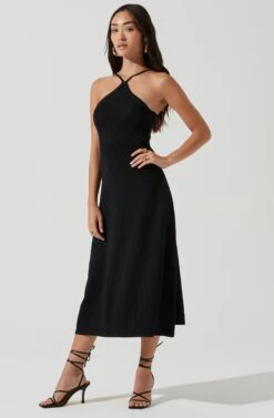 Talia Halter Back Cutout Midi Dress