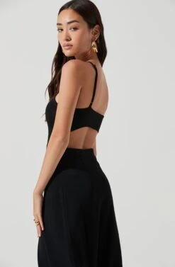 Talia Halter Back Cutout Midi Dress -Astr The Label Shop ACDR101198 BLACK 0942