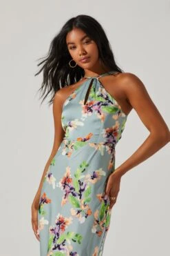 Sandrine Floral Halter Midi Dress -Astr The Label Shop ACDR101203B SAGEORANGEFLORAL 2 da14cde0 a1a1 4ef5 95a4 05d4be47edc1