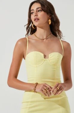 Malory Bustier Bodycon Mini Dress -Astr The Label Shop ACDR101210 LEMON 0268