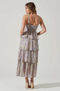 Midsummer Floral Tiered Maxi Dress 31 Midsummer Floral Tiered Maxi Dress -Astr The Label Shop ACDR101226B LAVENDERYELLOWFLR 6