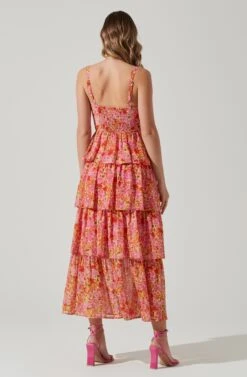 Midsummer Floral Tiered Maxi Dress 25 Midsummer Floral Tiered Maxi Dress -Astr The Label Shop ACDR101226B MAGENTAYELLOWFLRL 6