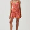 Meg Floral Ruched Mini Dress 1 Meg Floral Ruched Mini Dress -Astr The Label Shop ACDR101237 PINKMULTIFLORAL 0758