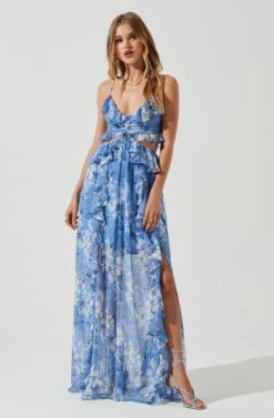 Palace Floral Cutout Ruffle Maxi Dress 22 Palace Floral Cutout Ruffle Maxi Dress -Astr The Label Shop ACDR101252 BLUEWHITEFLORAL 0976 af8cbccb e647 4d61 9b78 ae28255a4fea