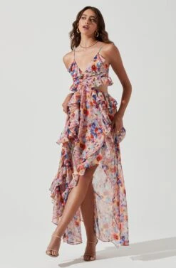Palace Floral Cutout Maxi Dress 11 Palace Floral Cutout Maxi Dress -Astr The Label Shop ACDR101252 PURPLEMULTIFLORAL 0915
