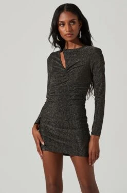 Akira Metallic Cutout Mini Dress 12 Akira Metallic Cutout Mini Dress -Astr The Label Shop ACDR101365 GREENMULTI 3