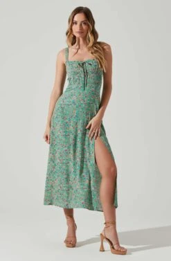 Elsie Floral Midi Dress 20 Elsie Floral Midi Dress -Astr The Label Shop ACDR101374V GREENMAGENTADITSY 2