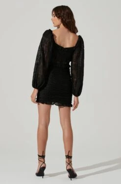 Chrisley Lace Corset Long Sleeve Mini Dress -Astr The Label Shop ACDR101445 BLACK 6