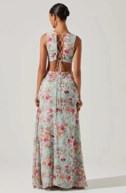 Noya Floral Cutout Maxi Dress 24 Noya Floral Cutout Maxi Dress -Astr The Label Shop ACDR101457 AQUAPINKFLORAL 6 1