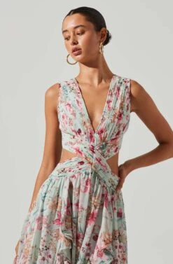Noya Floral Cutout Maxi Dress 21 Noya Floral Cutout Maxi Dress -Astr The Label Shop ACDR101457 AQUAPINKFLORAL 6 5