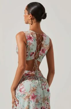 Noya Floral Cutout Maxi Dress 23 Noya Floral Cutout Maxi Dress -Astr The Label Shop ACDR101457 AQUAPINKFLORAL 6 6