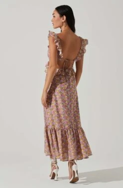 Olivette Floral Ruffle Midi Dress 11 Olivette Floral Ruffle Midi Dress -Astr The Label Shop ACDR101511 PINKYELLOWFLORAL 5