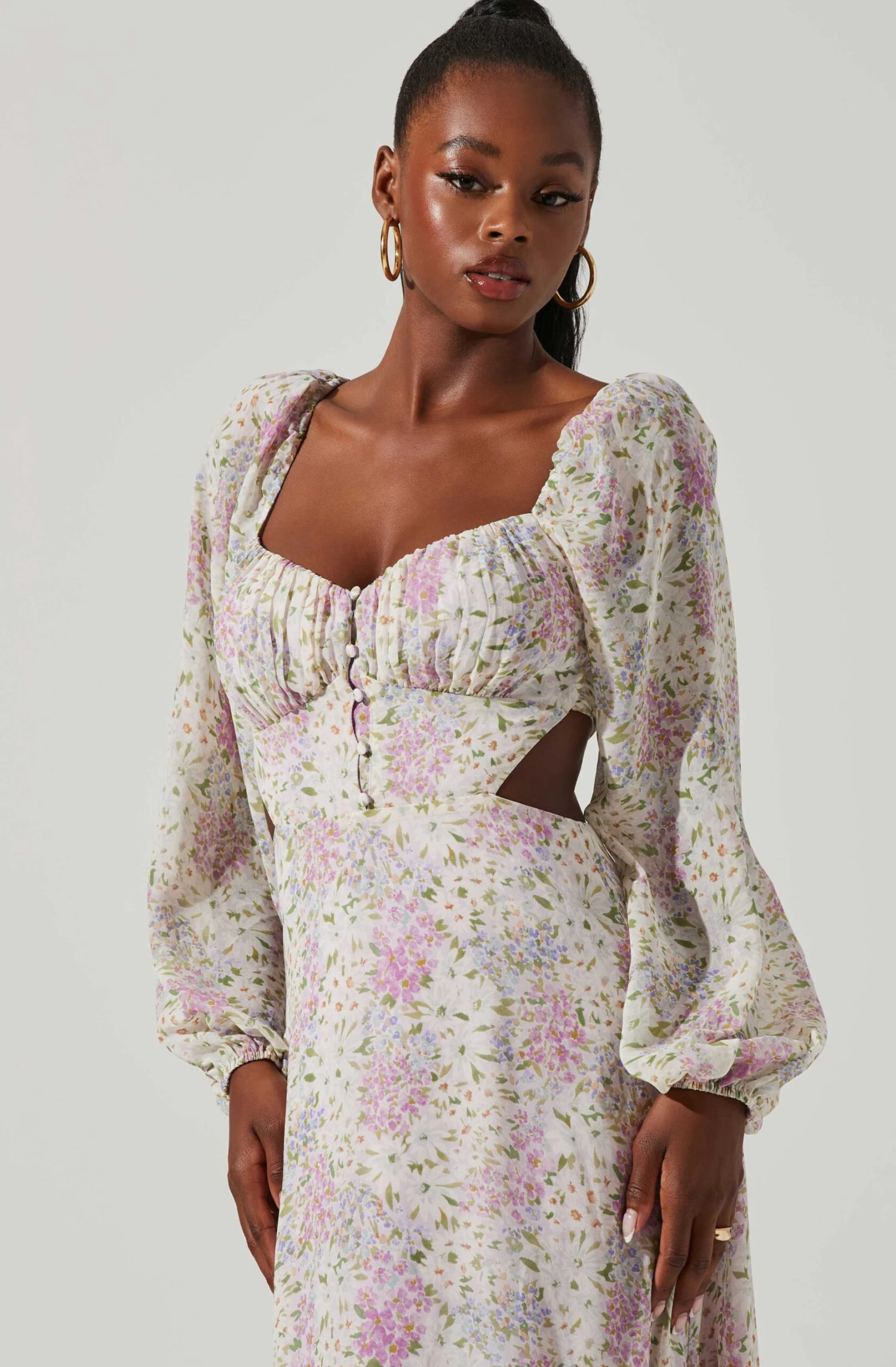 Shayla Floral Cutout Long Sleeve Midi Dress 5 Shayla Floral Cutout Long Sleeve Midi Dress - Image 3