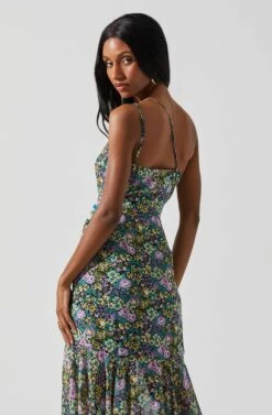 Malvina One Shoulder Floral Midi Dress -Astr The Label Shop ACDR101528 PURPLEYELLOWMULTI 6