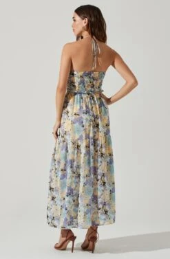Rozina Floral Cutout Maxi Dress -Astr The Label Shop ACDR101542 BLUEGREENFLORAL 4