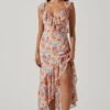 Mahalia Floral Sweetheart Ruffle Midi Dress 1 Mahalia Floral Sweetheart Ruffle Midi Dress -Astr The Label Shop ACDR101550 BLUEORANGEFLORAL 1