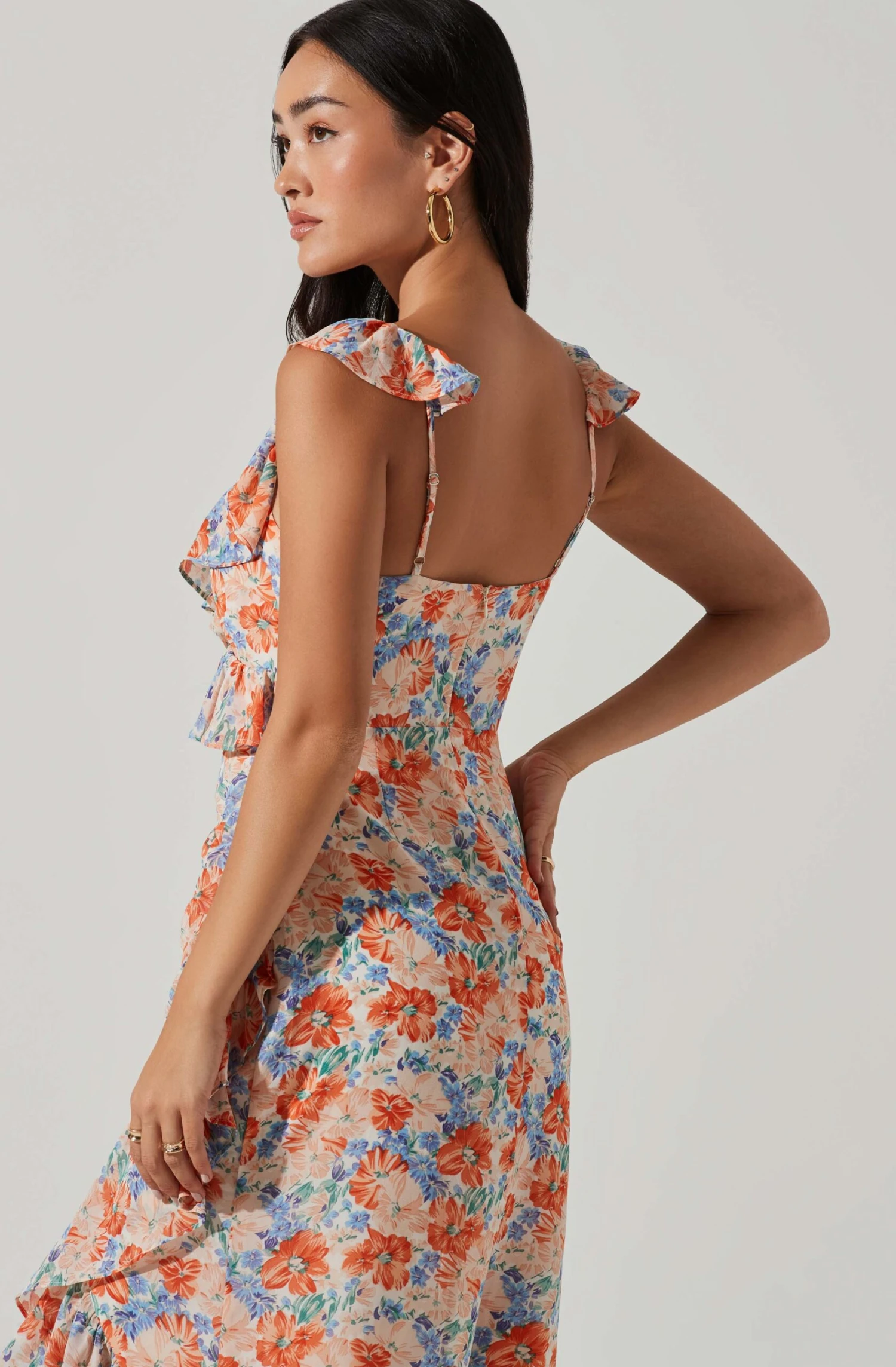 Mahalia Floral Sweetheart Ruffle Midi Dress 6 Mahalia Floral Sweetheart Ruffle Midi Dress - Image 4