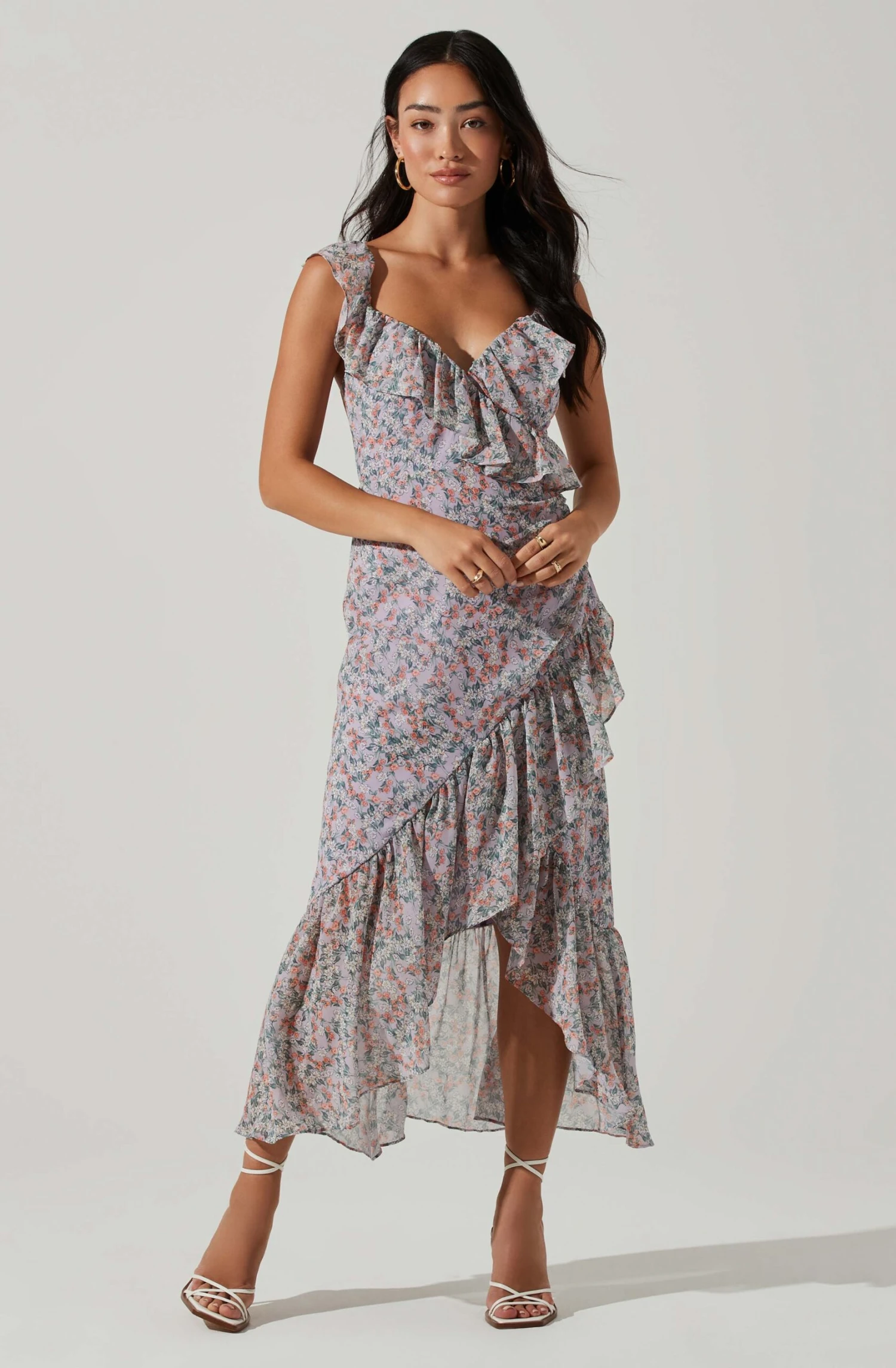 Mahalia Floral Sweetheart Ruffle Midi Dress 9 Mahalia Floral Sweetheart Ruffle Midi Dress - Image 7