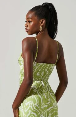 Mabel Retro Floral Bustier Midi Dress -Astr The Label Shop ACDR101568 CELERYFLORAL 4