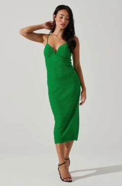 Signy Textured Midi Dress -Astr The Label Shop ACDR101570L GREEN 1