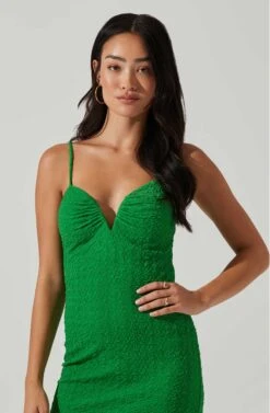 Signy Textured Midi Dress -Astr The Label Shop ACDR101570L GREEN 2