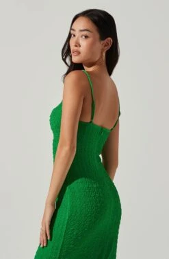 Signy Textured Midi Dress -Astr The Label Shop ACDR101570L GREEN 3