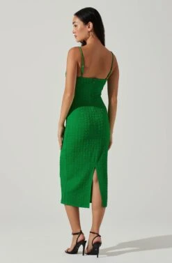 Signy Textured Midi Dress -Astr The Label Shop ACDR101570L GREEN 4