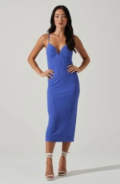 Signy Textured Midi Dress -Astr The Label Shop ACDR101570L MARINEBLUE 1
