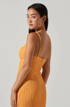 Signy Textured Midi Dress -Astr The Label Shop ACDR101570L TANGERINE 3
