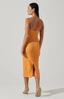 Signy Textured Midi Dress -Astr The Label Shop ACDR101570L TANGERINE 4