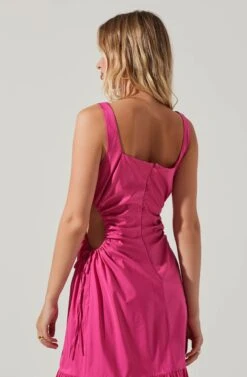 Bridget Side Cutout Tiered Midi Dress -Astr The Label Shop ACDR101571 FUCHSIA 4