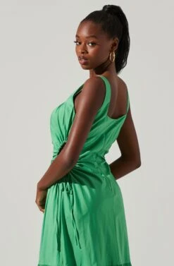 Bridget Side Cutout Tiered Midi Dress -Astr The Label Shop ACDR101571 GREEN 4