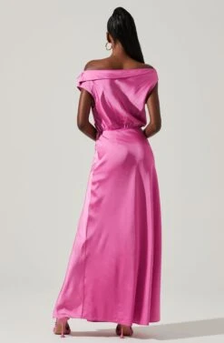 Monroe Satin Off Shoulder Maxi Dress -Astr The Label Shop ACDR101586 PINK 6 10fdf195 aff4 45a7 9ae1 fd41b750e53b