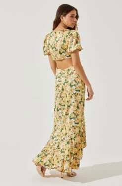 Dayanara Puff Sleeve Floral Maxi Dress -Astr The Label Shop ACDR101589P GREENYELLOWFLORAL 5