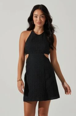 Laylin Halter Cutout Mini Dress -Astr The Label Shop ACDR101590S BLACK 2