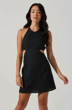 Laylin Halter Cutout Mini Dress -Astr The Label Shop ACDR101590S BLACK 3