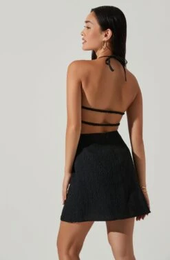 Laylin Halter Cutout Mini Dress -Astr The Label Shop ACDR101590S BLACK 4