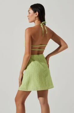 Laylin Halter Cutout Mini Dress -Astr The Label Shop ACDR101590S LIGHTGREEN 3
