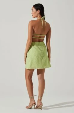 Laylin Halter Cutout Mini Dress -Astr The Label Shop ACDR101590S LIGHTGREEN 4
