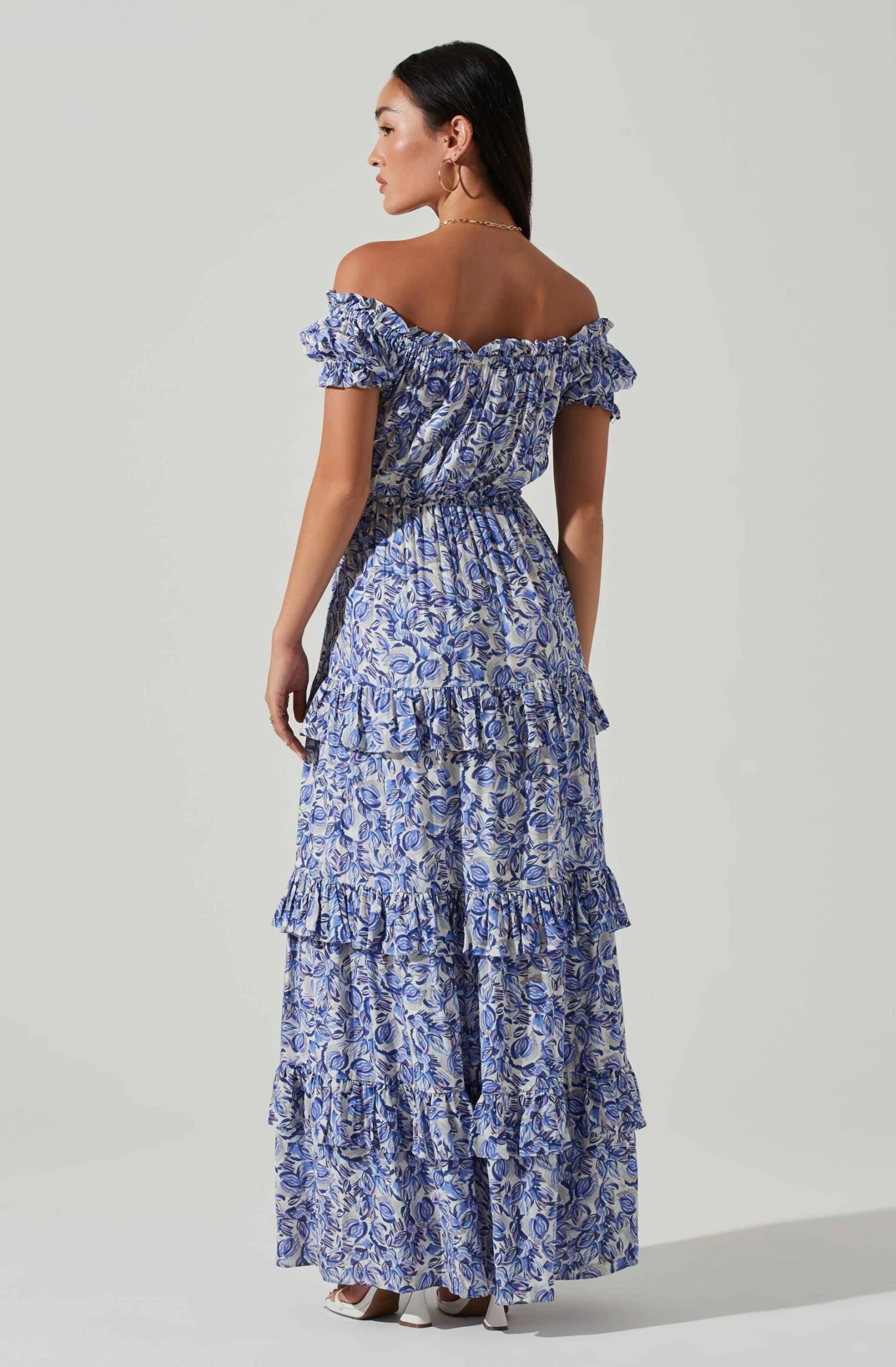 Viona Floral Off Shoulder Tiered Maxi Dress 7 Viona Floral Off Shoulder Tiered Maxi Dress - Image 5